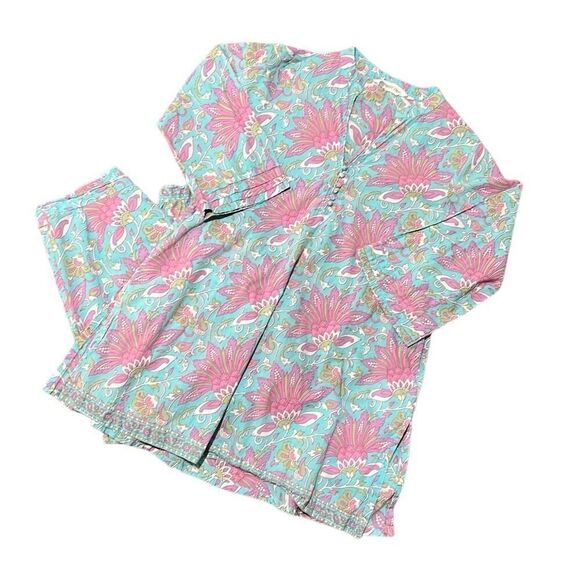 TARa C TARa Turquoise Pink Floral Co-ord Set Size S - Picture 1 of 14